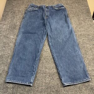 Old Mill Mens Fleece Lined Denim Jeans Medium Wash Straight Leg 42x32 131002